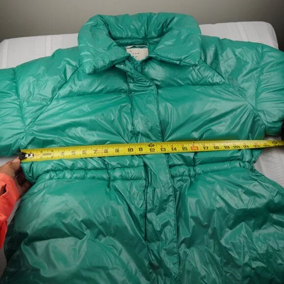 A New Day Jacket Womens XL Green Puffer Water Resistant Winter Coat Warm Zip - Picture 6 of 10
